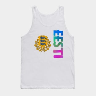 Estonia (Eesti in Estonian) Coat of Arms Tank Top